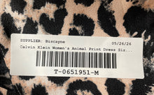 Load image into Gallery viewer, Calvin Klein Womens Pink Black Leopard Print Long Sleeve A-Line Dress Size 10
