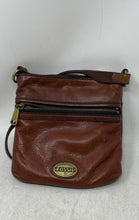 Load image into Gallery viewer, Fossil Womens Explorer Brown Leather Adjustable Strap Mini Crossbody Handbag
