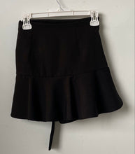 Load image into Gallery viewer, Zara Womens Black Flounce Hem Tie Waist Side Zip Mini Skort Size Small
