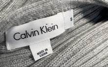 Load image into Gallery viewer, Calvin Klein Womens Gray Striped Short Sleeve Pullover Sweater Size Small

