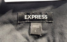 Load image into Gallery viewer, Express Mens Black Short Sleeve Pocket Spread Collar Button-Up Shirt Size Large
