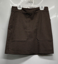 Load image into Gallery viewer, Banana Republic Womens Brown Printed Pockets Back Zip Mini Skirt Size 2
