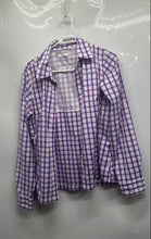Load image into Gallery viewer, Columbia Mens Purple White Plaid Long Sleeve Collared Button-Up Shirt Size S/P
