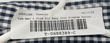 Load image into Gallery viewer, H&amp;M Mens Black White Gingham Long Sleeve Slim Fit Easy-Iron Button-Up Shirt Sz S
