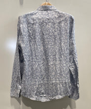 Load image into Gallery viewer, Karl Lagerfeld Mens Blue White Abstract Print Long Sleeve Button-Up Shirt Size S
