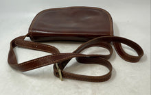 Load image into Gallery viewer, Vera Pelle Womens Dark Brown Leather Saddle-Style Flap Crossbody Handbag
