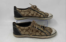 Load image into Gallery viewer, Coach Womens Barrett Brown Signature Print Lace-Up Sneakers Shoes Size 8.5 B
