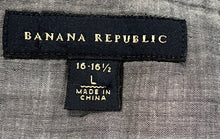 Load image into Gallery viewer, Banana Republic Mens Gray Long Sleeve Collared Button Front Dress Shirt Size L
