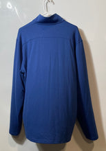 Load image into Gallery viewer, Port Authority Mens Microterry Blue 1/4 Zip Long Sleeve Pullover Jacket Size L
