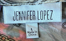 Load image into Gallery viewer, Jennifer Lopez Womens Multicolor Paisley Round Neck Banded Hem Blouse Top Size L
