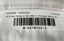 Load image into Gallery viewer, William Cheng &amp; Son Mens Blue Pinstripe Long Sleeve Button-Up Shirt No Size

