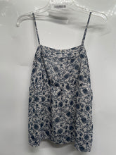 Load image into Gallery viewer, Ann Taylor Loft Womens Blue &amp; White Floral Spaghetti Strap Blouse Top Size S
