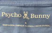 Load image into Gallery viewer, Psycho Bunny Mens Blue Pima Cotton Short Sleeve Crew Neck Pullover T-Shirt Sz 6
