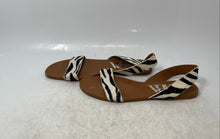 Load image into Gallery viewer, Zara Womens Black White Zebra Print Open Toe Slingback Sandals Size EUR 38
