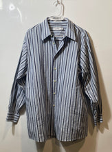 Load image into Gallery viewer, Calvin Klein Mens Multicolor Striped Cotton Long Sleeve Dress Shirt Size 16 1/2
