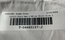 Load image into Gallery viewer, Calvin Klein Mens White Long Sleeve Collared Stretch Button-Up Shirt Size Large

