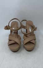 Load image into Gallery viewer, Via Marte Womens Light Brown Open Toe High Block Platform Heels Size 7
