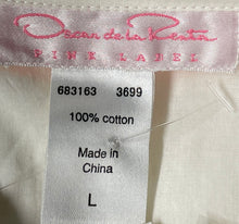 Load image into Gallery viewer, Oscar De La Renta Womens Cream Floral Cotton Sleeveless Button-Up Shirt Size L
