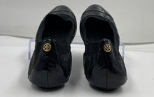 Load image into Gallery viewer, Authentic Tory Burch Womens Black Leather Cap Toe Ballet Flats 7M Damaged
