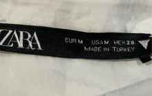 Load image into Gallery viewer, Zara Womens White Long Sleeve Pockets Collared Button-Up Shirt Size Medium

