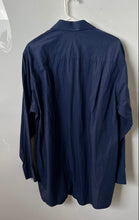 Load image into Gallery viewer, Calvin Klein Mens Blue Printed Collared Long Sleeve Dress Shirt Size 16 1/2
