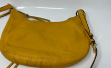 Load image into Gallery viewer, Michael Kors Womens Mustard Yellow Leather Bag Charm Zipper Crossbody Handbag
