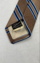 Load image into Gallery viewer, Givenchy Monsieur Mens Brown Blue Striped Adjustable Long Designer Tie
