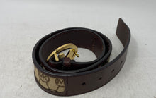 Load image into Gallery viewer, Michael Kors Womens Brown Signature Print Adjustable Strap Dress Belt Size Small
