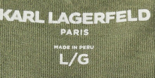 Load image into Gallery viewer, Karl Lagerfeld Mens Green Graphic Print Cotton Short Sleeve T-Shirt Size Large
