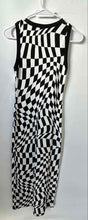 Load image into Gallery viewer, Mango Womens Black &amp; White Wavy Checkered Print Knitted Sweater Dress Size 2

