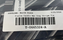 Load image into Gallery viewer, Pierre Cardin Mens Gray Striped Silk Adjustable Formal Pointed Tie One Size
