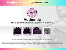 Load image into Gallery viewer, Authentic Marc By Marc Jacobs Womens Purple Double Handle Tote Handbag

