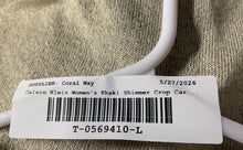 Load image into Gallery viewer, Calvin Klein Womens Khaki Shimmer Open Front Cropped Cardigan Sweater Size M

