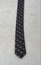 Load image into Gallery viewer, Fratello Mens Gray Striped Geometric Print Keeper Loop Adjustable Pointed Tie
