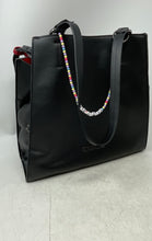 Load image into Gallery viewer, Steve Madden Womens Black Leather Inner Pockets Double Handle Tote Purse

