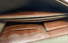 Load image into Gallery viewer, Faded Glory Womens Brown Leather Double Handles Outer Pockets Shoulder Bag
