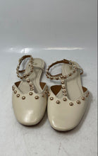 Load image into Gallery viewer, Zara Womens Cream Leather Studded Buckle Closed Toe Strappy Sandals Size EUR 39
