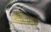 Load image into Gallery viewer, Zara Man Mens Blue Long-Sleeve Notch-Lapel Two-Button Blazer Size 44
