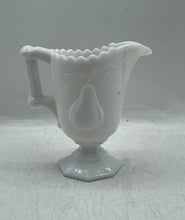 Load image into Gallery viewer, Vintage White Baltimore Pear Engraved Ceramic Tableware Footed Creamer w/ Handle
