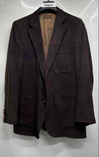Load image into Gallery viewer, Eisenberg-Eisenberg Mens Brown Suede Long Sleeve Pockets Two Button Blazer N/S
