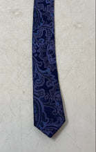 Load image into Gallery viewer, Michael Kors Mens Purple Paisley Keeper Loop Adjustable Designer Tie
