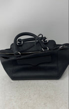 Load image into Gallery viewer, Rebecca Minkoff Womens Black Faux Leather Double Handle Satchel Handbag
