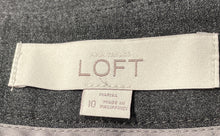 Load image into Gallery viewer, Ann Taylor Loft Womens Gray Flat Front Slash Pocket Wide-Leg Dress Pants Size 10
