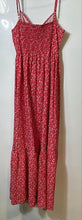 Load image into Gallery viewer, Loft Womens Red White Spaghetti Straps V-Neck Smocked Back Maxi Dress Size S
