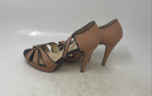 Load image into Gallery viewer, Kelly &amp; Katie Womens Brown Black Open Toe Stiletto Platform Heels Size 6.5
