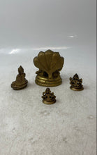 Load image into Gallery viewer, Lot Of 4 Pcs Brass-Toned Home Decorative Hindu &amp; Buddhism Collectibles Figurine
