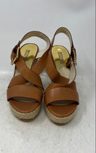 Load image into Gallery viewer, Michael Kors Womens Giovanna Brown Espadrille Wedge Strappy Sandals Size 6M

