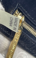 Load image into Gallery viewer, Authentic Tory Burch Womens Reva Black Leather Logo Flap Clutch Purse Damaged
