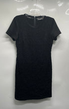 Load image into Gallery viewer, Karl Lagerfeld Womens Black Short Sleeve Back-Zip Knee-Length Shift Dress
