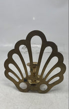 Load image into Gallery viewer, Gold-Tone Seashell Shaped Wall-Mounted Candelabra Candle Sconce
